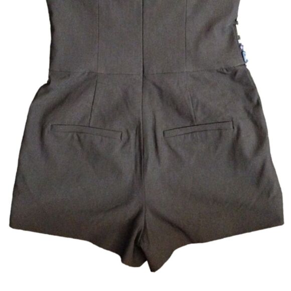 GUESS Black Jewel Embellished Strapless Festie Stretch Romper Shorts Size 2 - Picture 9 of 15